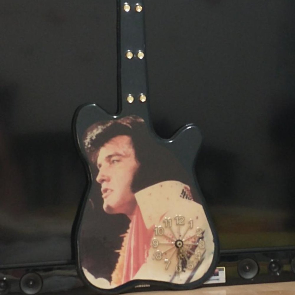 Wooden Vintage Elvis Presley Guitar Clock